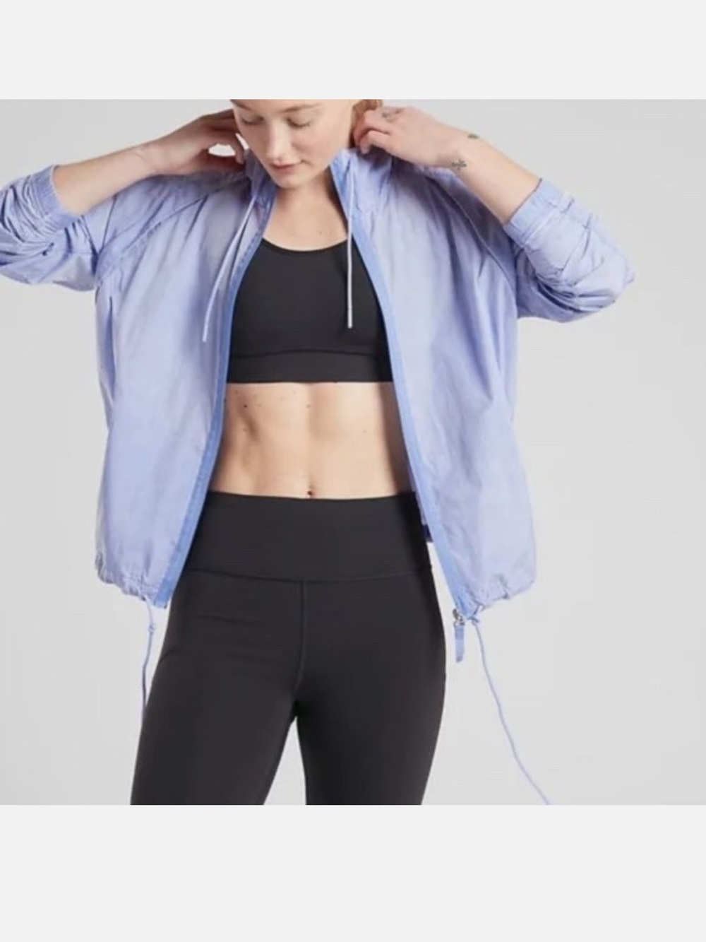Athleta Light Blue Bomber Jacket